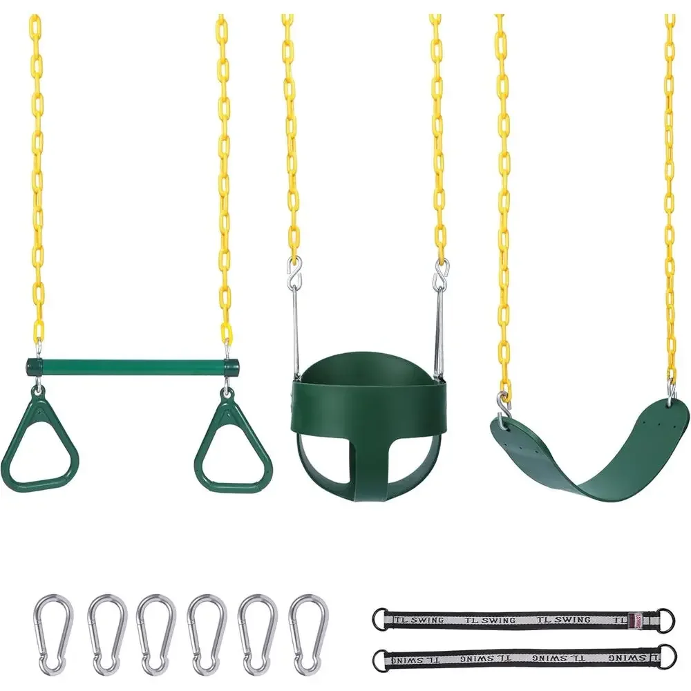 Kids Outdoor Swing - Outdoor Combo Swing Set with Rings,
