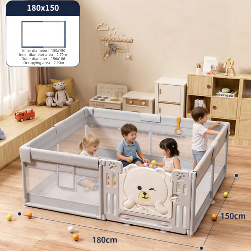 Kids Outdoor Fence - IMBABY 180x150cm Baby Playpen Cute Bear