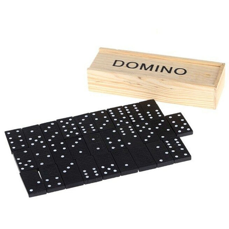 Kids Outdoor Table - 28pcs/Set Wooden Domino Board Games Table