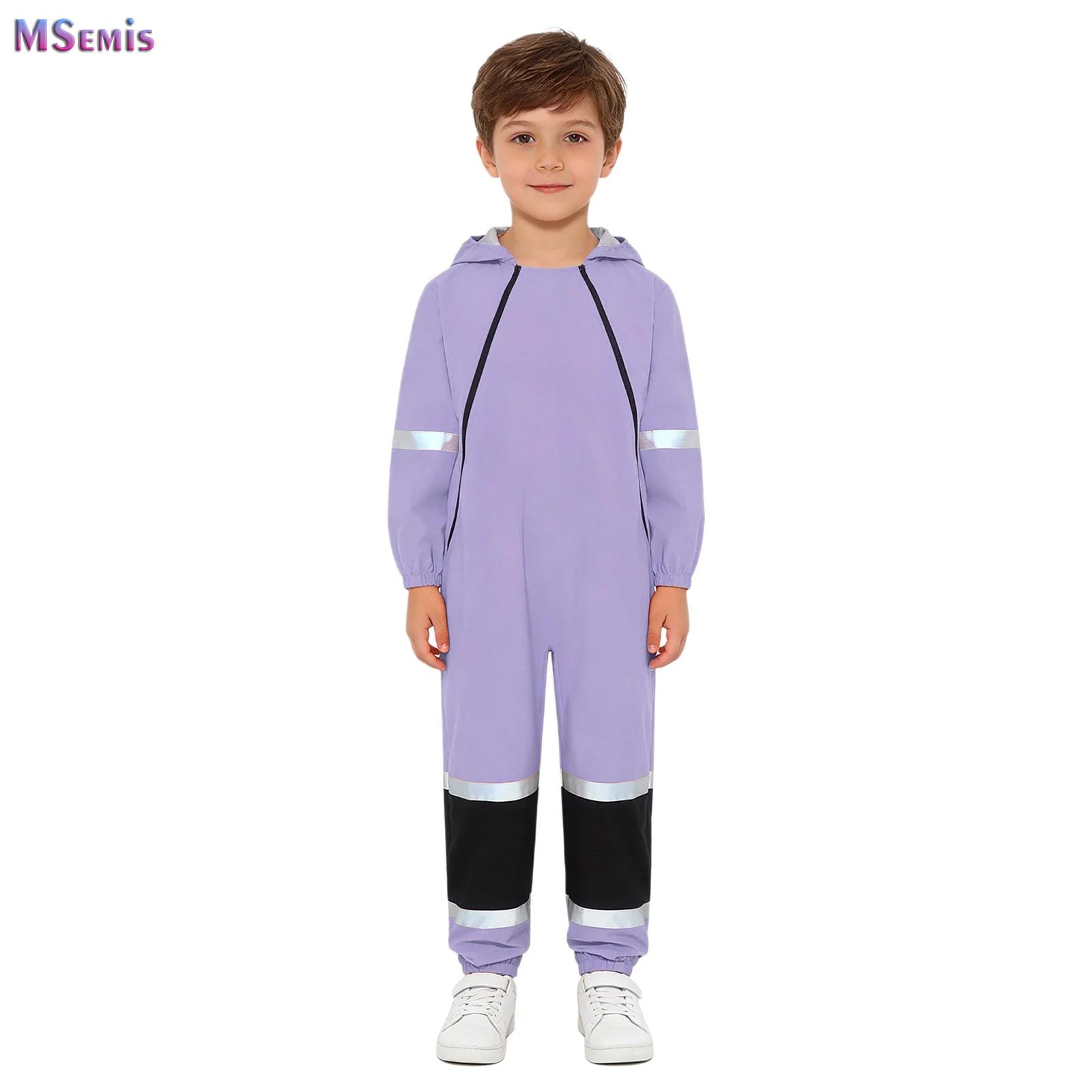 Kids Outdoor Overalls - Boys Girls Rain Suit Waterproof Coverall