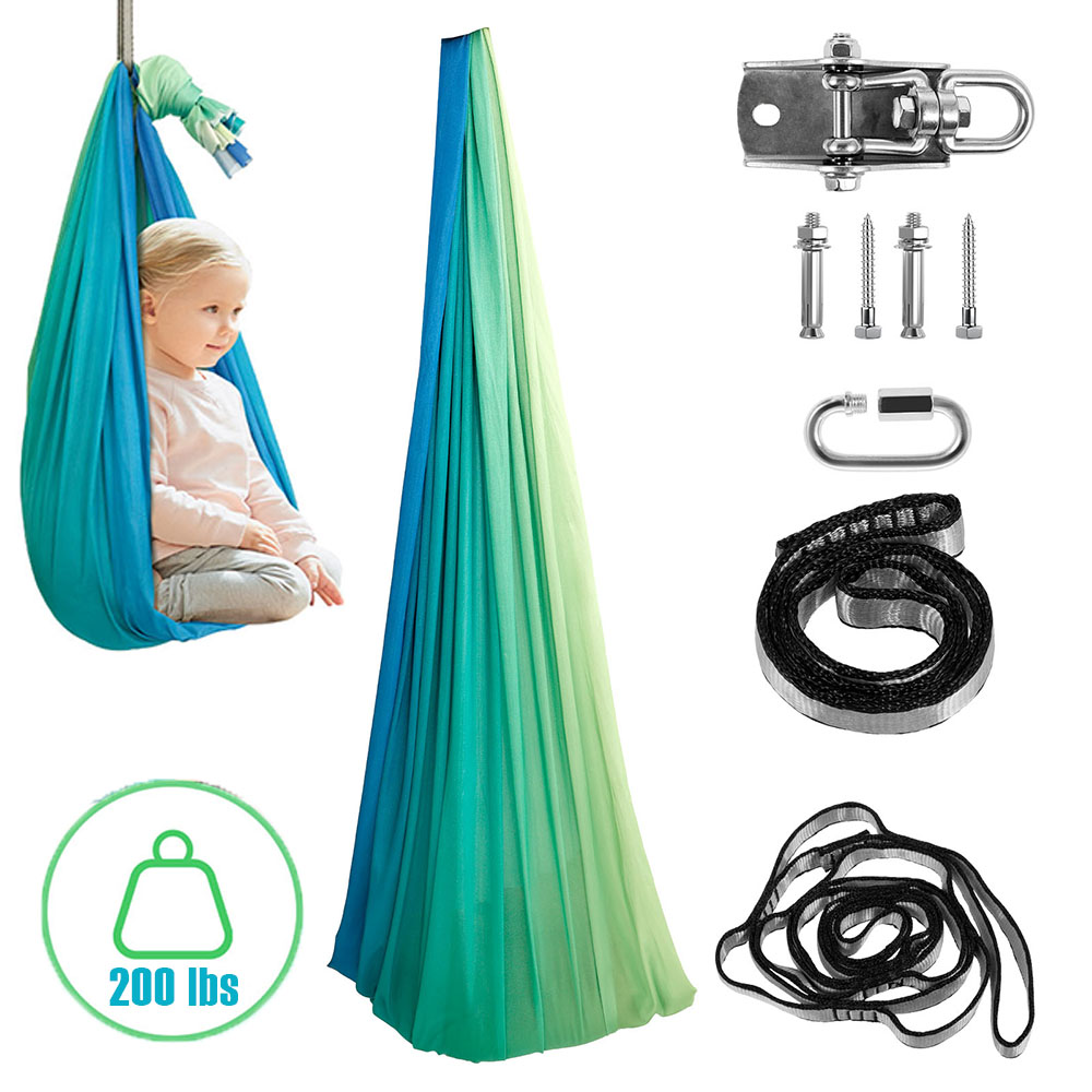 Kids Outdoor Swing And Slide - Kids Sensory Swings Double Layer Comfortable