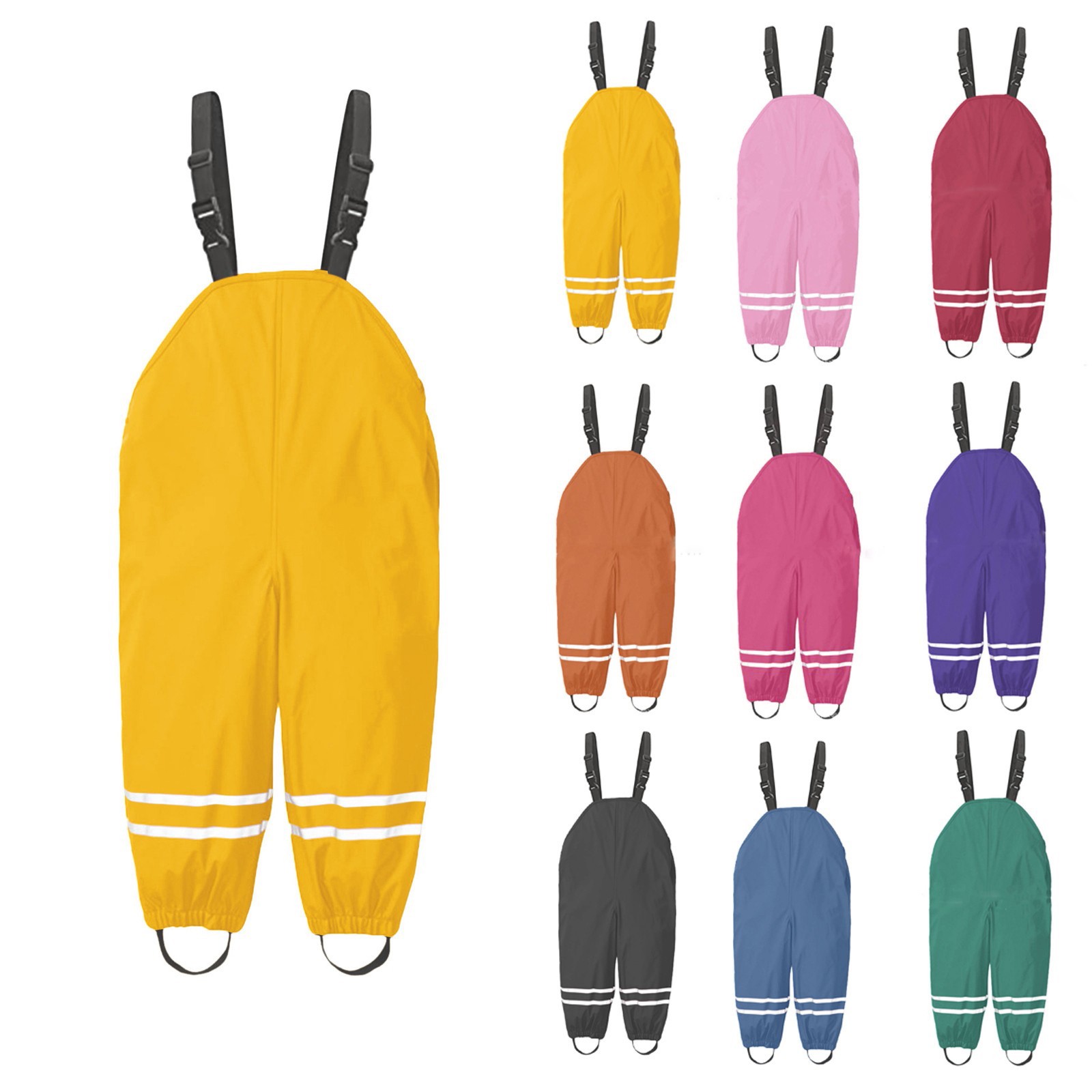 Kids Outdoor Overalls - 1-8Y Rain Pants Toddler Kids Rain