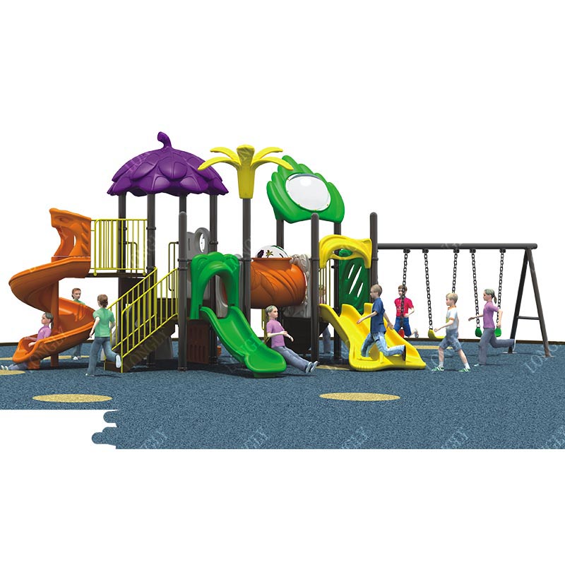 Kids Outdoor Swing And Slide - LLDPE Multi-Functional Kids Slide with Swing