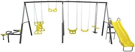 Kids Outdoor Swing And Slide - Sun Playground Metal A Fe Kids
