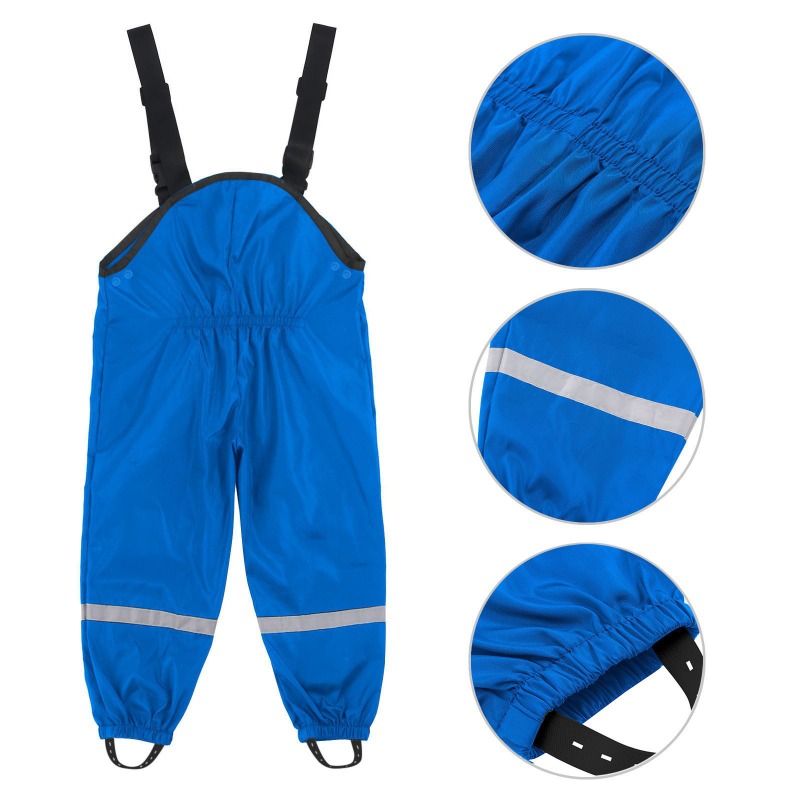 Kids Outdoor Overalls - Breathable Kids Rain Pants Waterproof PU
