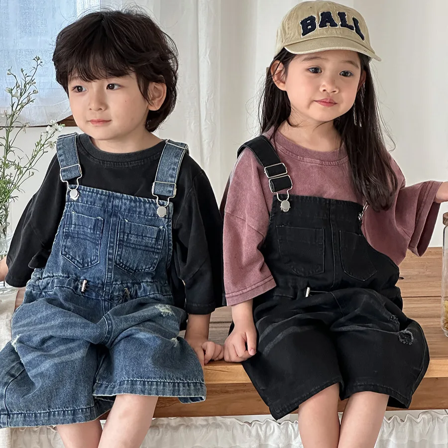 Kids Outdoor Overalls - 2026 Summer Unisex Kids Denim Bib