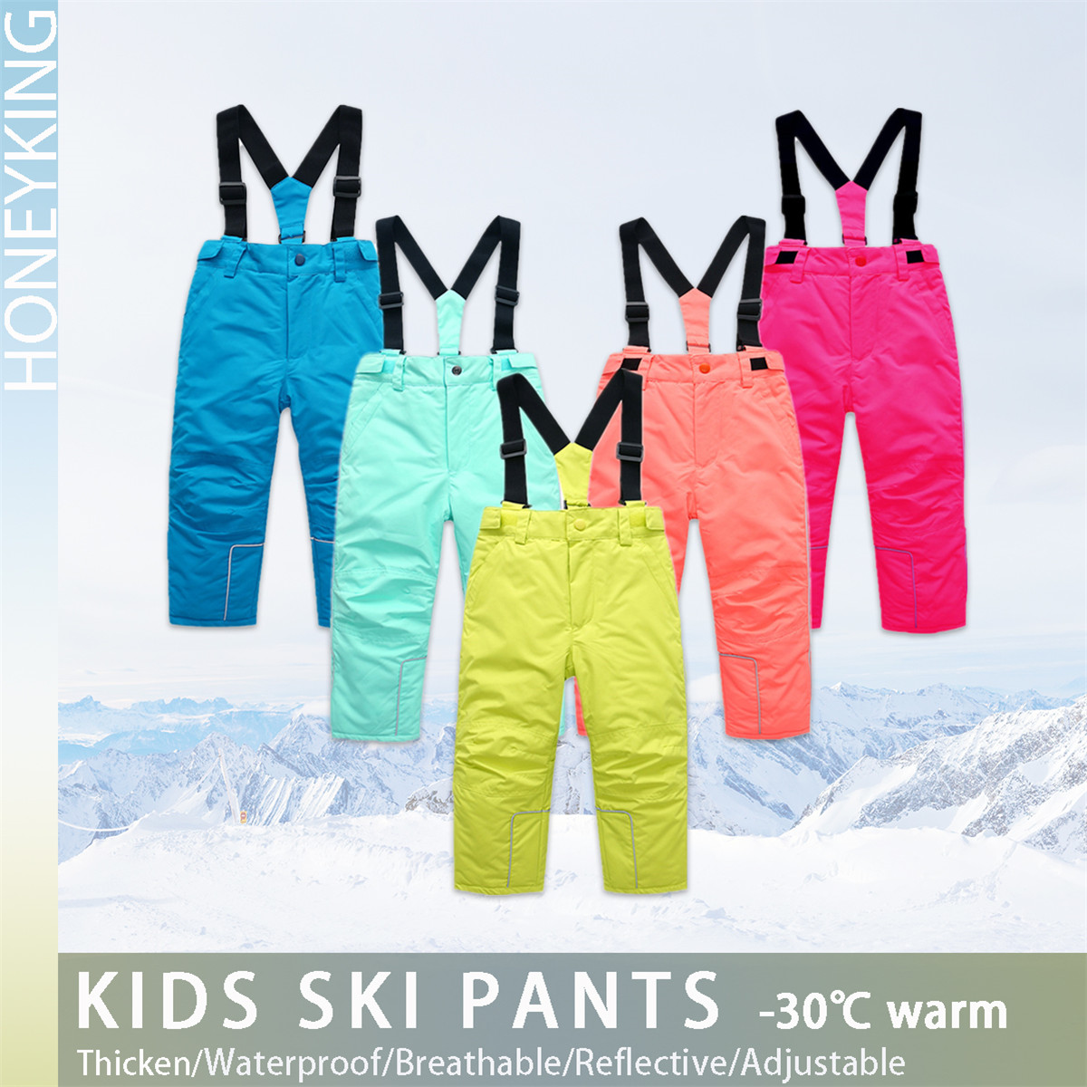 Kids Outdoor Overalls - HONEYKING Kids Ski Pants Winter Outdoor