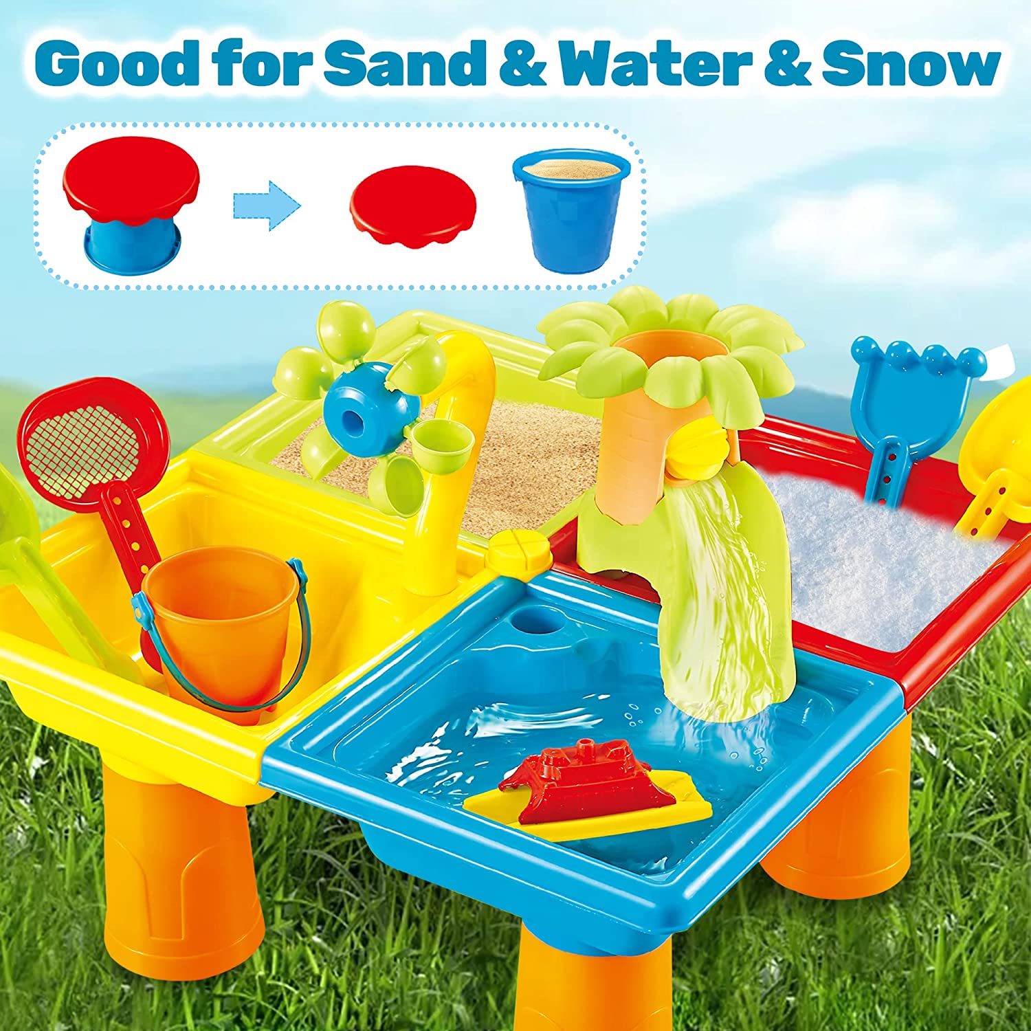 Beach Table Sand Play Toys Chi - Kids Outdoor Table ulasan dan harga