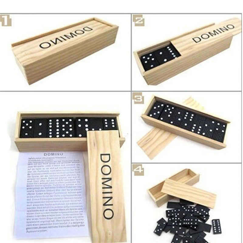 28pcs/Set Wooden Domino Board  - Kids Outdoor Table ulasan dan harga