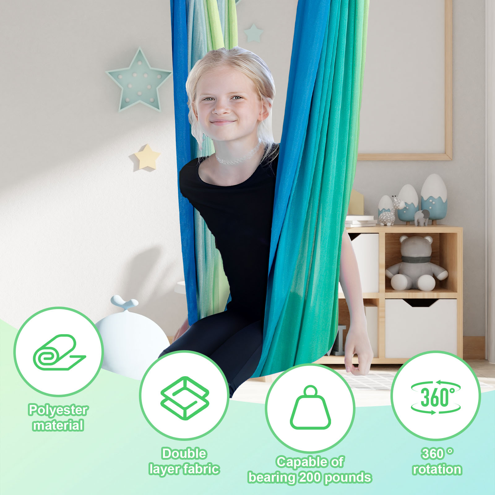 Kids Sensory Swings Double Lay - Kids Outdoor Swing And Slide ulasan dan harga