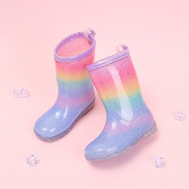 Toddler Girls Rainbow Glitter  - Kids Outdoor Boots ulasan dan harga