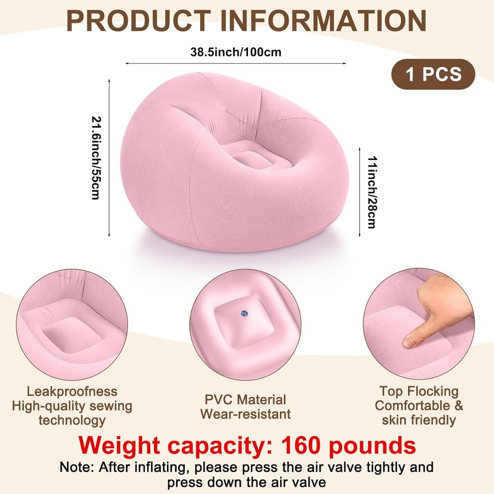 Inflatable Bean Bag Chairs, Pi - Kids Outdoor Lounger Chair ulasan dan harga