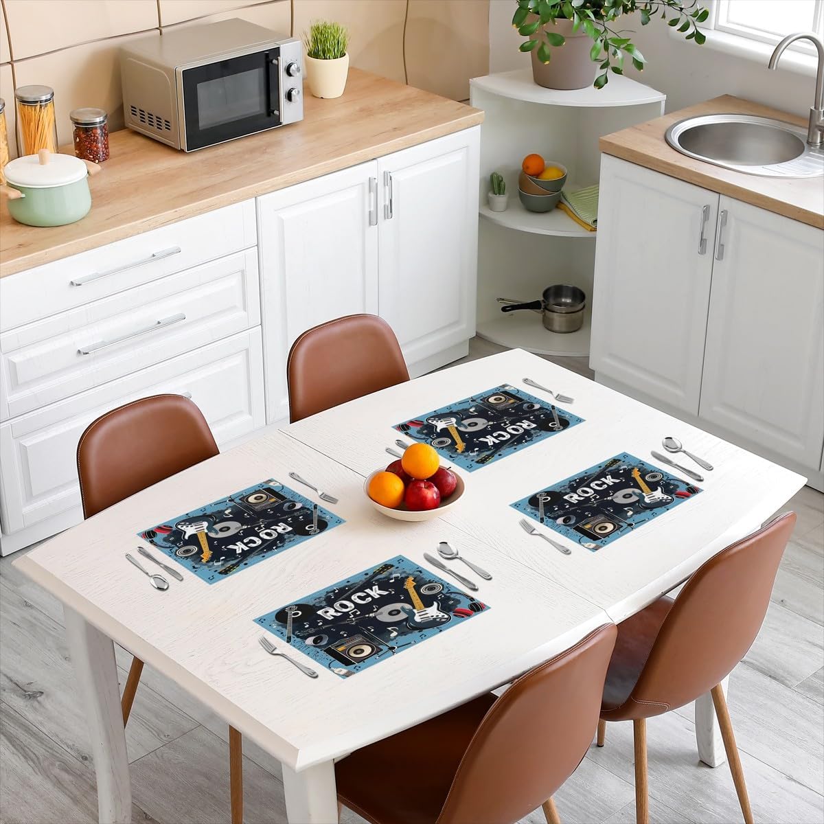Rock Music Placemats Set of 4  - Kids Outdoor Table ulasan dan harga
