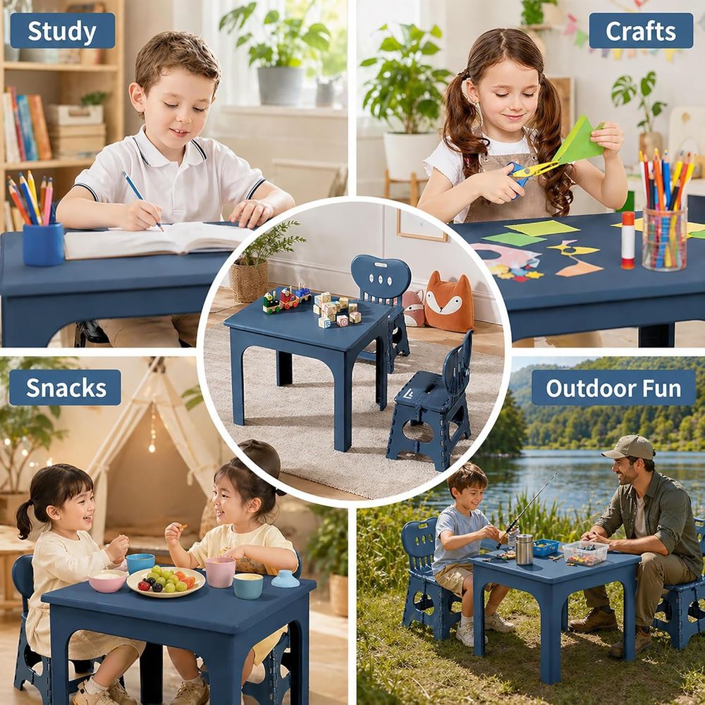 oldable Table and Chair Set, H - Kids Outdoor Table ulasan dan harga