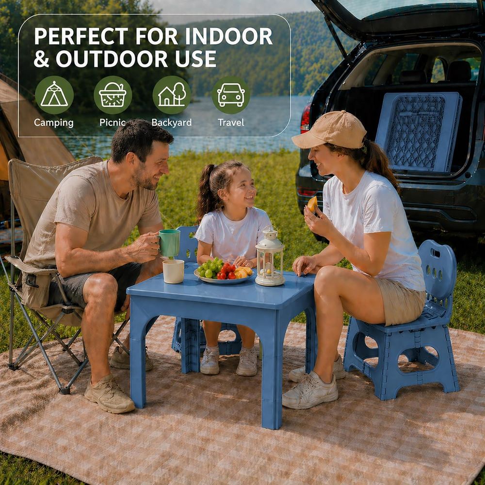 oldable Table and Chair Set, H - Kids Outdoor Table ulasan dan harga