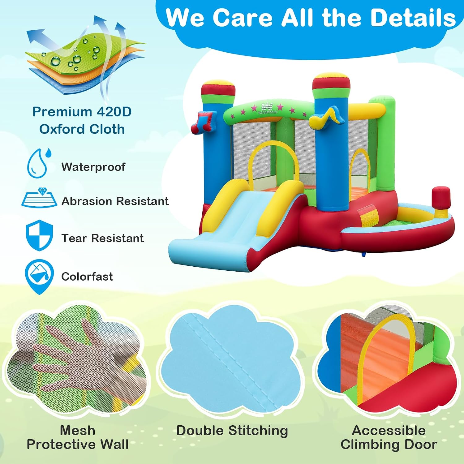 Inflatable Bounce House with B - Kids Outdoor Basketball ulasan dan harga