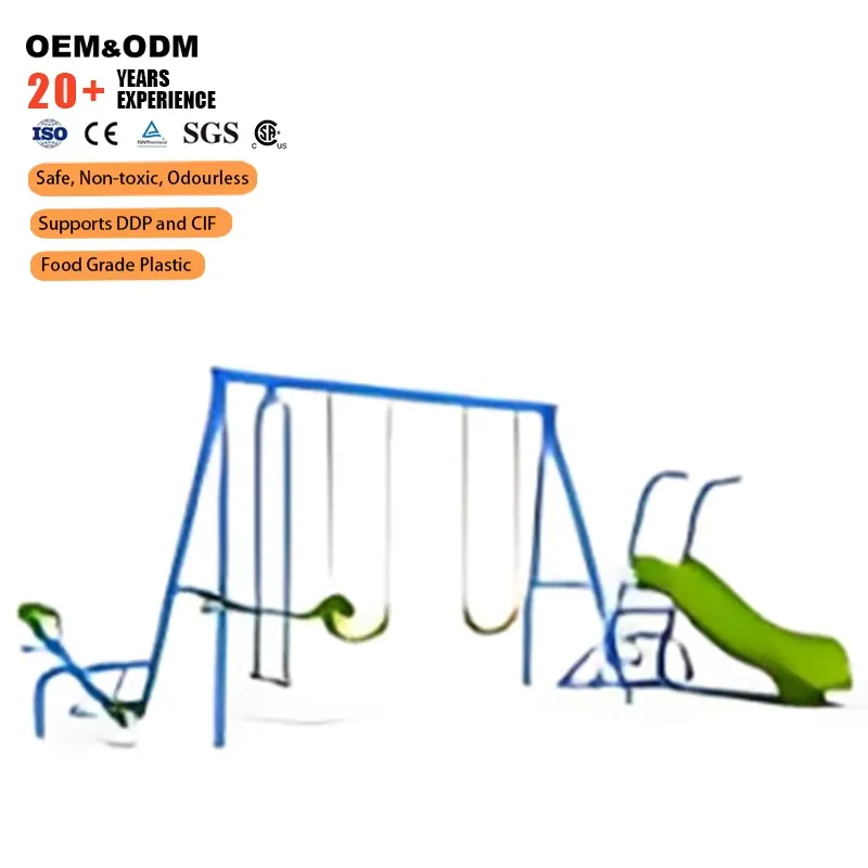 Outdoor Metal Swing Frame with - Kids Outdoor Swing And Slide ulasan dan harga