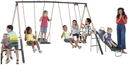view Outdoor Play Kids Metal B - Kids Outdoor Swing And Slide ulasan dan harga