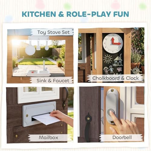 Outdoor Playhouse with Pet Doo - Kids Outdoor Fence ulasan dan harga