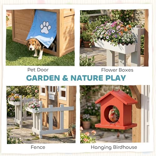Outdoor Playhouse with Pet Doo - Kids Outdoor Fence ulasan dan harga