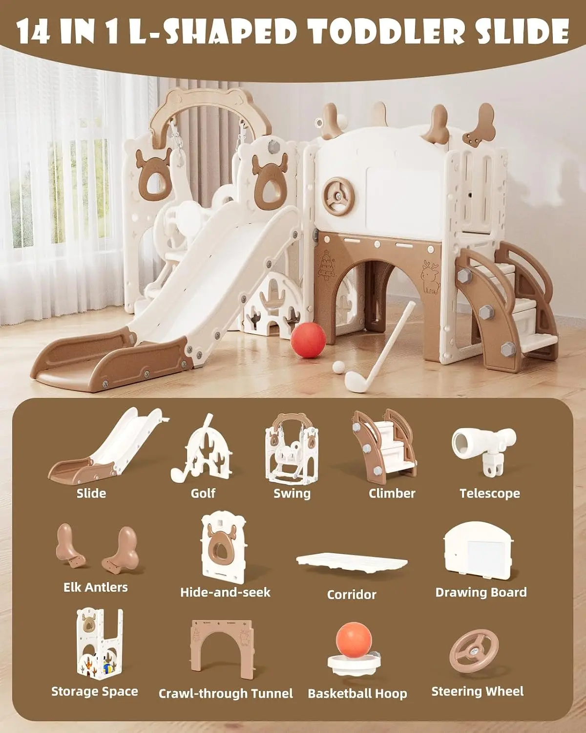 13-in-1 Toddler Slide and Swin - Kids Outdoor Swing And Slide ulasan dan harga