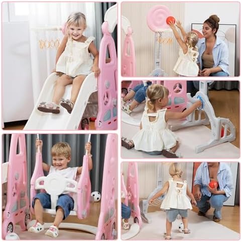6 in 1 Toddler Slide and Swing - Kids Outdoor Swing And Slide ulasan dan harga