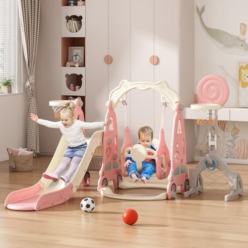6 in 1 Toddler Slide and Swing - Kids Outdoor Swing And Slide ulasan dan harga