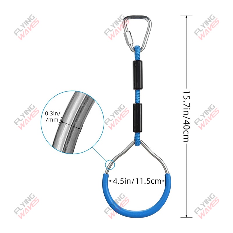 Kids Hanging GYM Ring Swing Cl - Kids Outdoor Ninja ulasan dan harga