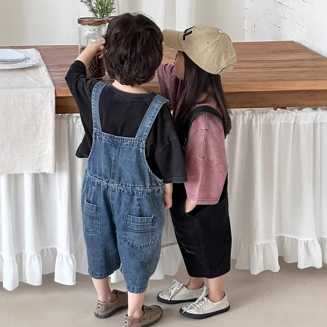 2026 Summer Unisex Kids Denim  - Kids Outdoor Overalls ulasan dan harga