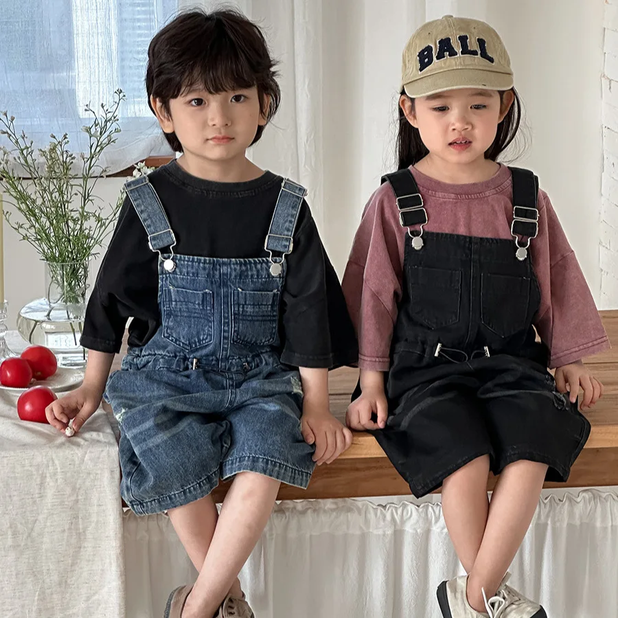 2026 Summer Unisex Kids Denim  - Kids Outdoor Overalls ulasan dan harga