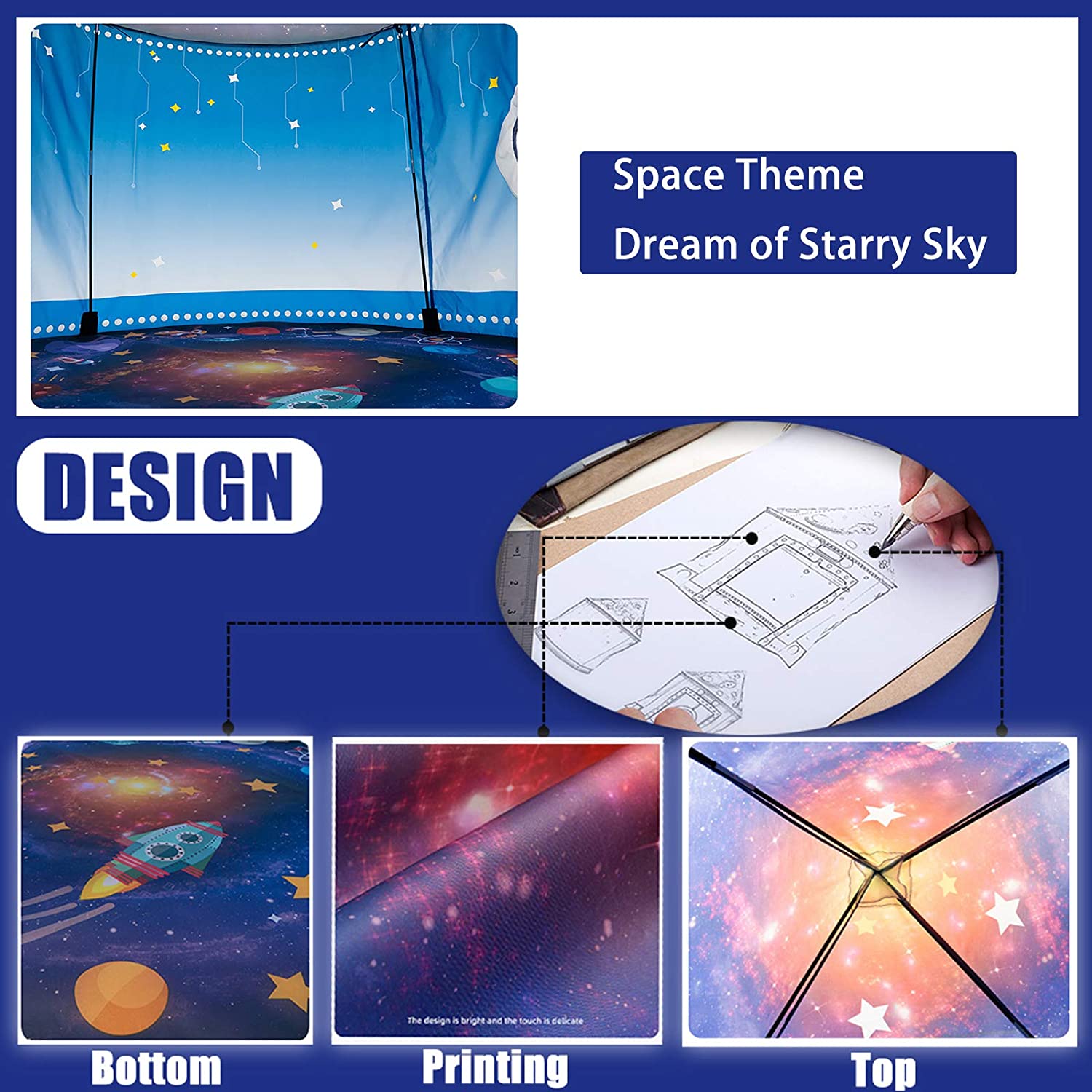 Rocket Ship Kids Tent Pop Up P - Kids Outdoor Fence ulasan dan harga